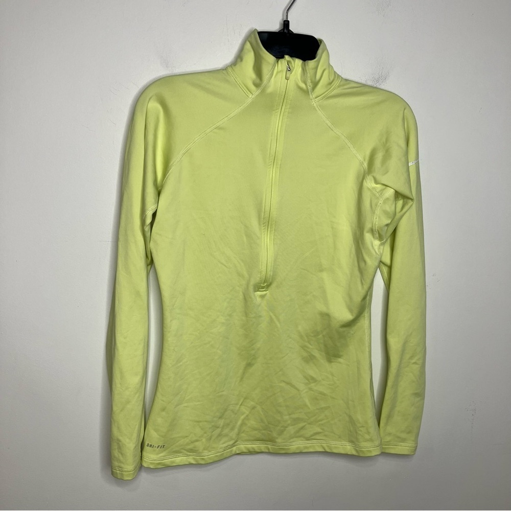 Nike pro half zip pullover size medium yellow
